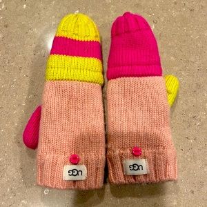 UGG COLORBLOCK KNIT FLIP MITTEN